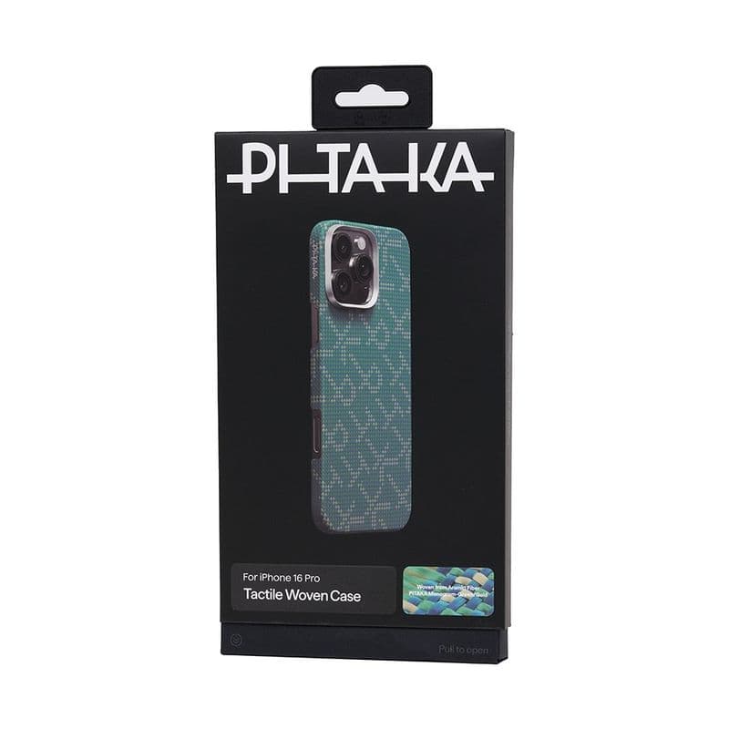 Чехол PITAKA Monogram Tactile Woven Case iPhone 16 Pro Green/Gold
