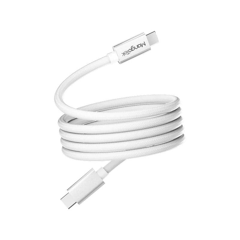 Кабель MangoTek MGCC14 (USB-C / USB-C) (240W) (1м) (Магнитный кабель) в цвете Белый — купить в YARTUS